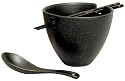 Joyce Chen 90-5190 Big Bowls for Two Noodle Bowl Set, Matte Black