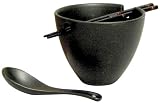 Joyce Chen 90-5190 Big Bowls for Two Noodle Bowl Set, Matte Black