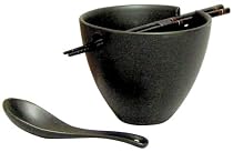 Joyce Chen 90-5190 Big Bowls for Two Noodle Bowl Set, Matte Black