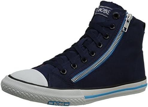 BOBS from Skechers Women's Utopia Zipper High Top Fashion Sneaker,Navy,10 M US