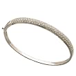 14Kt White Gold Cluster Diamond Bangle Bracelet