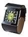 Bench BC0012GR Watch with Wide Black Leather Strap and Green Face