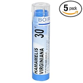 Boiron Homeopathic Medicine Hamamelis Virginiana, 30C Pellets, 80-Count Tubes (Pack of 5)