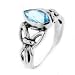 Sterling Silver Celtic Knot Blue Topaz Ring (Size 4,5,6,7,8,9,10,11,12,13,14,15)