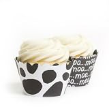 Dress My Cupcake Cow Print Reversible Cupcake Wrappers, Set of 12 - Liner for a Graduation, Cocktail Party or Cupcake Favors At Any Celebration