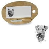 Wooden Cheese Board with Tile Insert featuring the Airedale (12.75 inches)