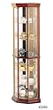 Cherry Finish Solid Wood Glass Corner China Curio Cabinet