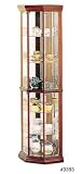 Corner Curio Cabinet in Solid Wood and Glass