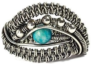 Blue Eye Ring in Sterling Silver .925 US Size 9