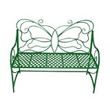 Green Butterfly Iron Bench