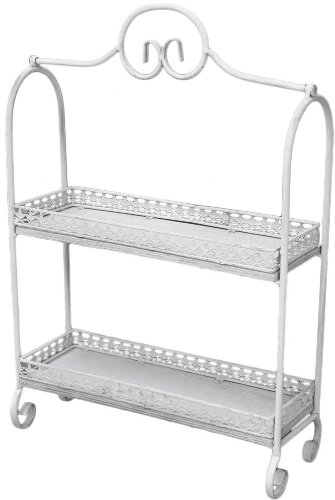 Rustic Two Tiered Rectangular Scroll Tray