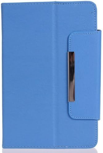 Crazycity New Universal 7 Inch Tablet Case Folio Faux Leather Stand Flip Cover (Premium Blue for 7 i)