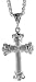 Sterling Silver 1 3/4 (44 mm) Diamond Cut Cross Pendant