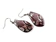 Rose Passion Foil Glass Dangle Fashion Earrings