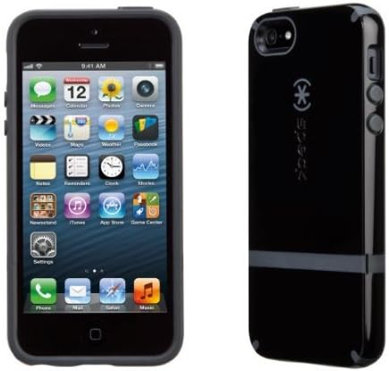 Speck Products CandyShell Flip Dockable Case for iPhone 5 & 5S - Retail Packaging - Black/Black/Slate Grey
