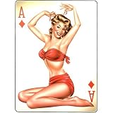Retro Pin-up Girl Sticker #1-Ace of Diamonds Girl