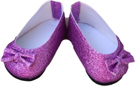 Sparkly Purple Doll Shoes for 18 Inch Dolls
