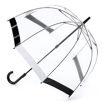 Fulton Bridcage Clear Dome Umbrella Black & White 