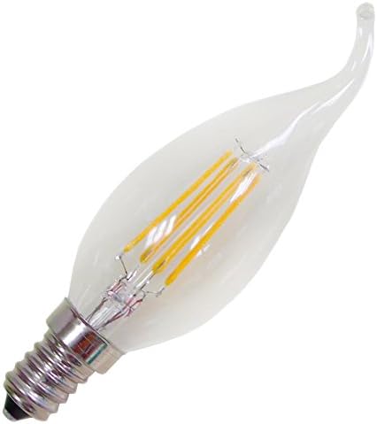 LED Filament Candelabra Light Bulb, Dimmable, Clear Glass, 4 Watt, 2700K Warm White, 35,000 Hours Life Span, Replacement for 40 Watt Incandescent Bulb