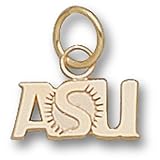 Arizona State Asu Sunburst 1/4 Pendant (Gold Plated)