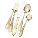 International Silver Gold-Plated Royal Crest 65-Piece Flatware Set, Service for 12