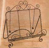 Wrought Iron Cookbook Holder Cook Book Easel Display Kitchen Decor Heart