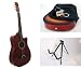 Musical Instruments : 38" Coffee Acoustic Cutaway Guitar Combo with Accessories and FREE Stand