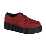 2 inch Platform Basic Suede Creeper Shoe Red Suede