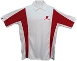 Men's Wisconsin Badgers Vertical Polo by Antigua White/Dark Red