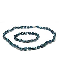 Toc Blue Freshwater Pearl Necklace and Bracelet Gift Set