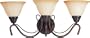 Maxim Lighting 11068WSOI Newport 3-Light Bath Vanity, Oil Rubbed Bronze with Wilshire Glass