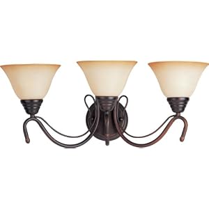 Maxim Lighting 11068WSOI Newport 3-Light Bath Vanity, Oil Rubbed Bronze with Wilshire... by 