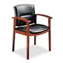 HON 5003JSS11 5000 Series Park Avenue Guest Chair, Black Leather/Henna Cherry Finish