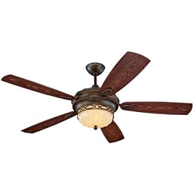 Monte Carlo 5ED56WAD-L Edwardian 56-Inch 5-Blade Outdoor Ceiling Fan with Light Kit,... by Monte Carlo