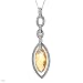 Superb Necklace With 3.25ctw Precious Stones - Genuine Clean Diamonds and Citrine Well Made in White Gold Length 18in