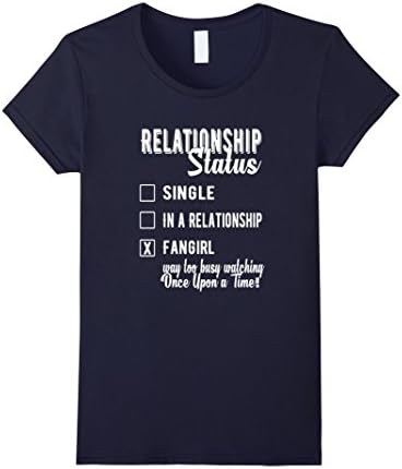 Women's Relationship Status Fangirl Once Upon a Time T-shirt Medium Navy
