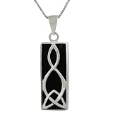 Sterling Silver Black Onyx Celtic Knot Necklace