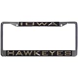 Iowa Hawkeyes Black Mirror License Plate Frame
