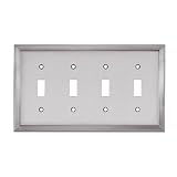 Buy allen + roth Quad Toggle Switch Wall Plate, Brushed Satin Nickel by Allen