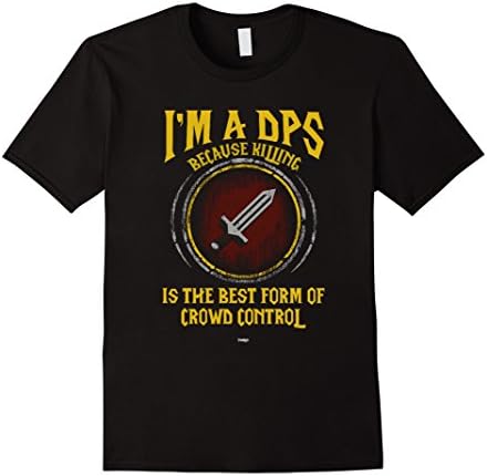 Men's DPS Shirt Funny WoW T-shirt Medium Black
