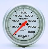 Auto Meter | 4467 2 5/8 Ultra-Lite - Brake Pressure Gauge - Electric - Full Sweep - 0-1600 PSI