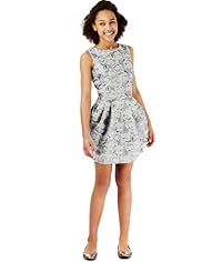 Autograph Floral Jacquard & Pleated Prom Dress