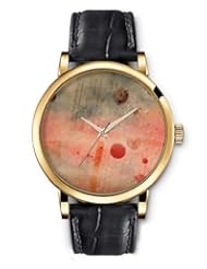SPRAWL Aanalog Fashion Series Gold Ladies Watches of Genuine Black Leather Strap,Unique Wrist Watch for Women Girls Designed with Old book in spots