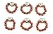Cherry Wood One Decade Rosary Ring with Sacred Heart of Jesus Image in Heart Shape. Set of 6 units. Made in Brazil.