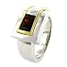 18K Gold & Silver Buckle Garnet Ring