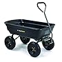 Gorilla Carts Poly Garden Dump Cart with Steel Frame and 10-in. Pneumatic Tires, 600-Pound Capacity, Black