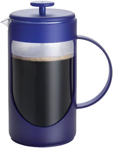 BonJour French Press Ami-Matin Unbreakable 3-Cup BPA Free with Flavor Lock Brewing, Azure Blue