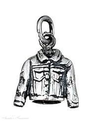 Sterling Silver 3D Motorcycle Jacket Charm