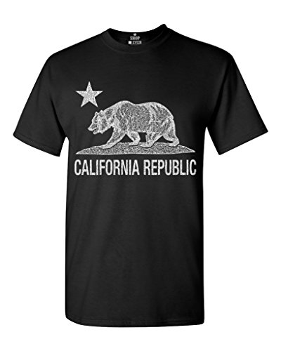 Shop4Ever California Republic Vintage White Bear T-shirt Cali Shirts