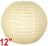 Ivory Chinese/Japanese Paper Lantern/Lamp 12″ Diameter – Just Artifacts Brand